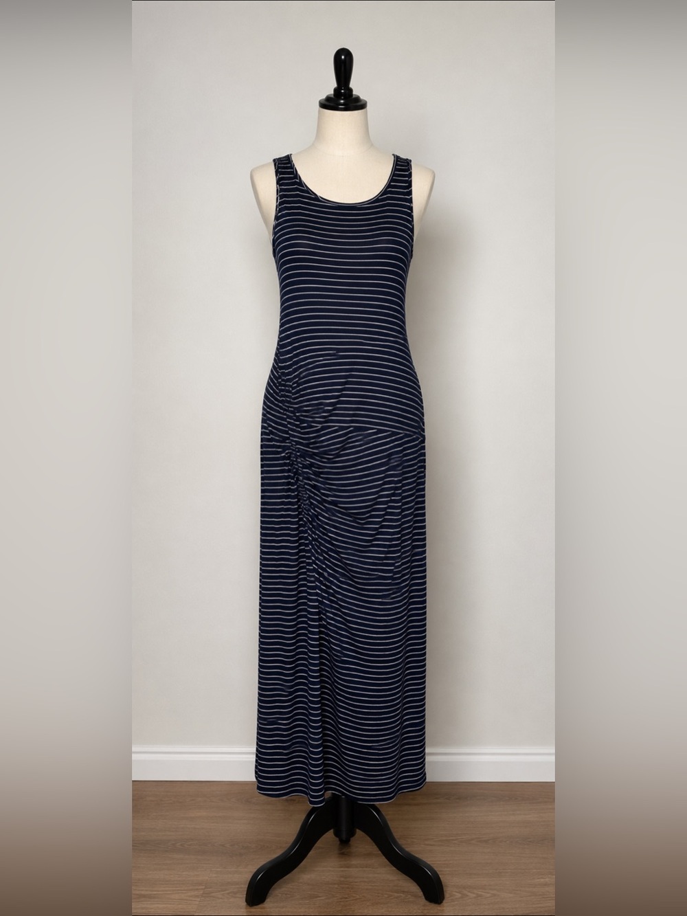 Gap Navy/White Striped Midi/Maxi Dress LARGE